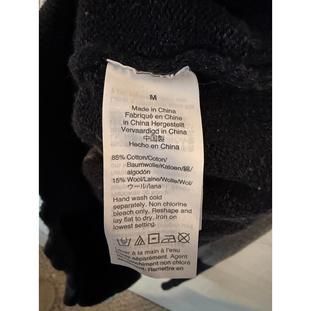 J.Crew Colorblock Sweater Medium Brown Cream Gray Navy Wool Blend Pullover - Picture 4 of 7